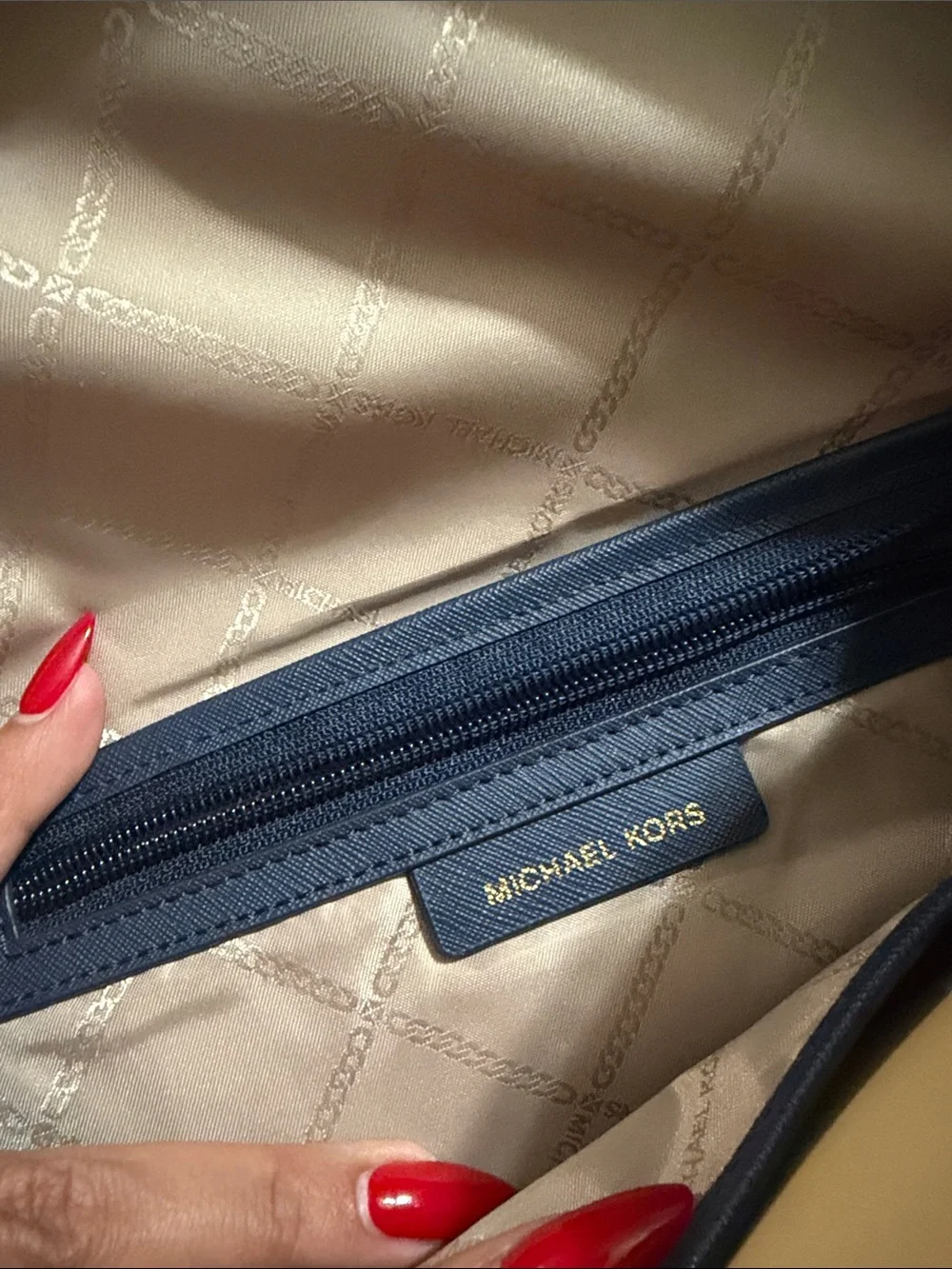 Michael Kors Men's Black Backpack with Gold-Tone Accents
